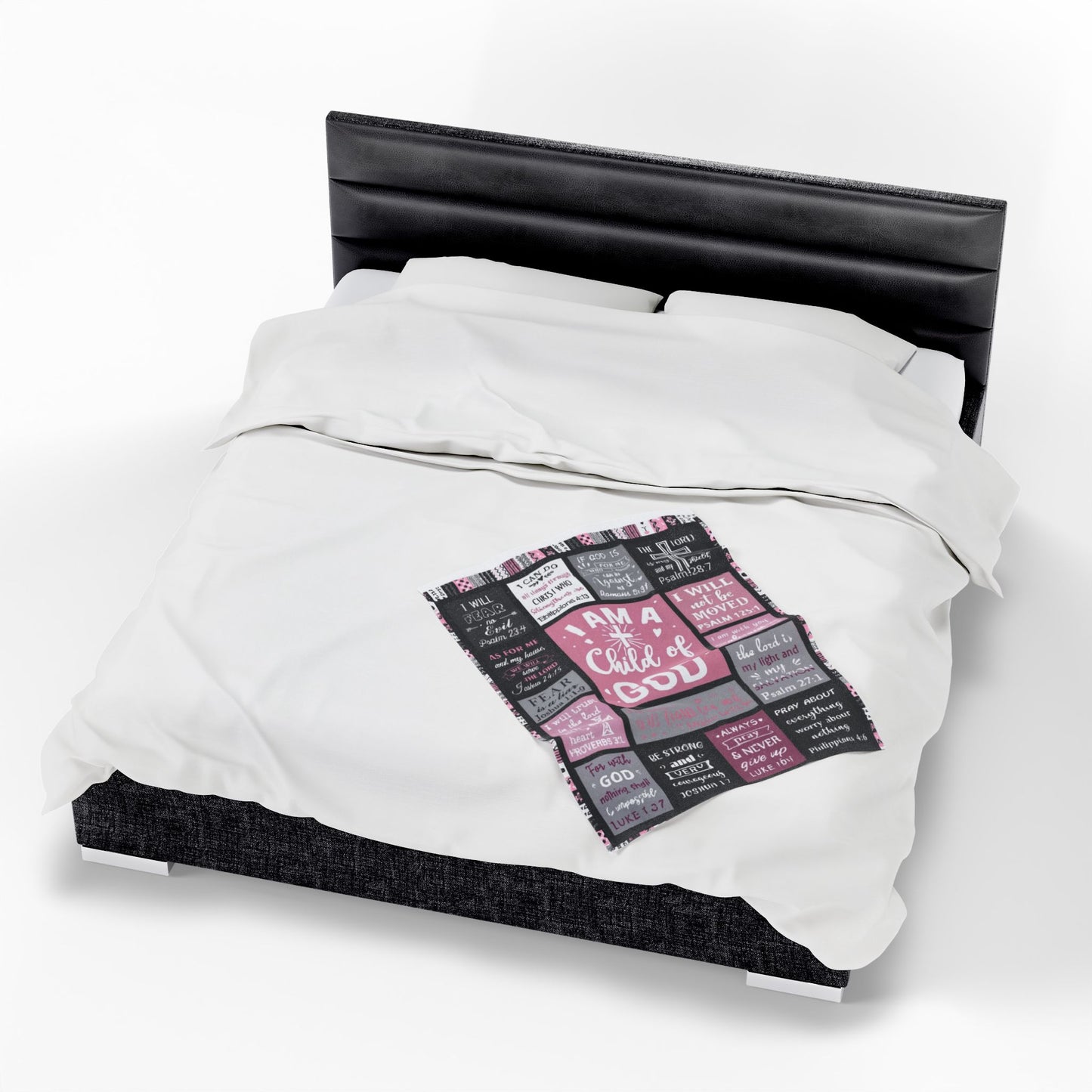 Child of God Velveteen Plush Blanket — Inspirational Christian Scripture Throw