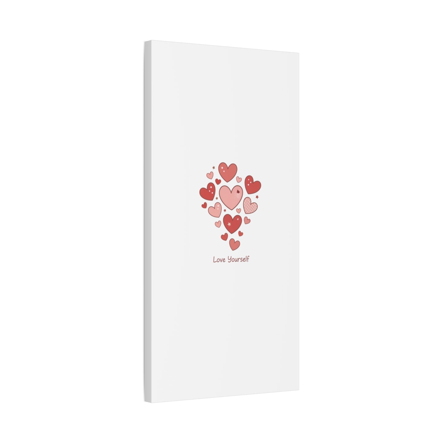 Love Yourself Canvas Wall Art — Watercolor Hearts Inspirational Home Decor