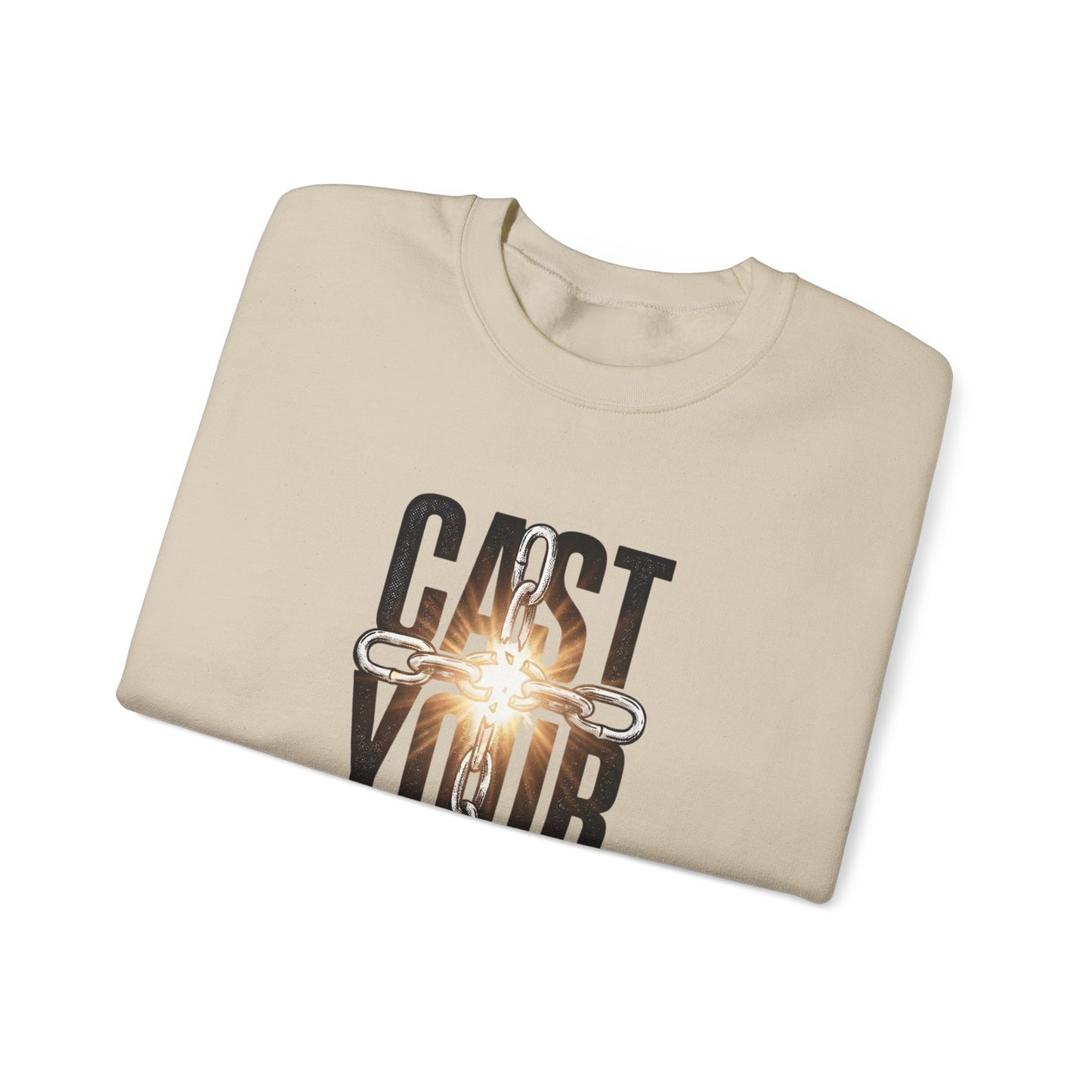 Cast Your Cares Crewneck Sweatshirt | Christian Streetwear, Scripture Graphic