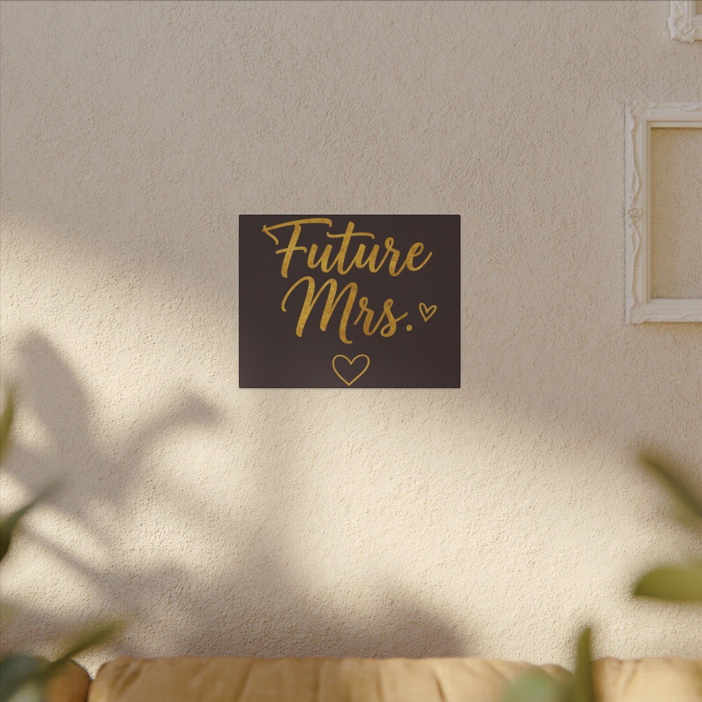 Future Mrs. Canvas Wall Art — Gold Script Bridal Shower & Bachelorette Decoration