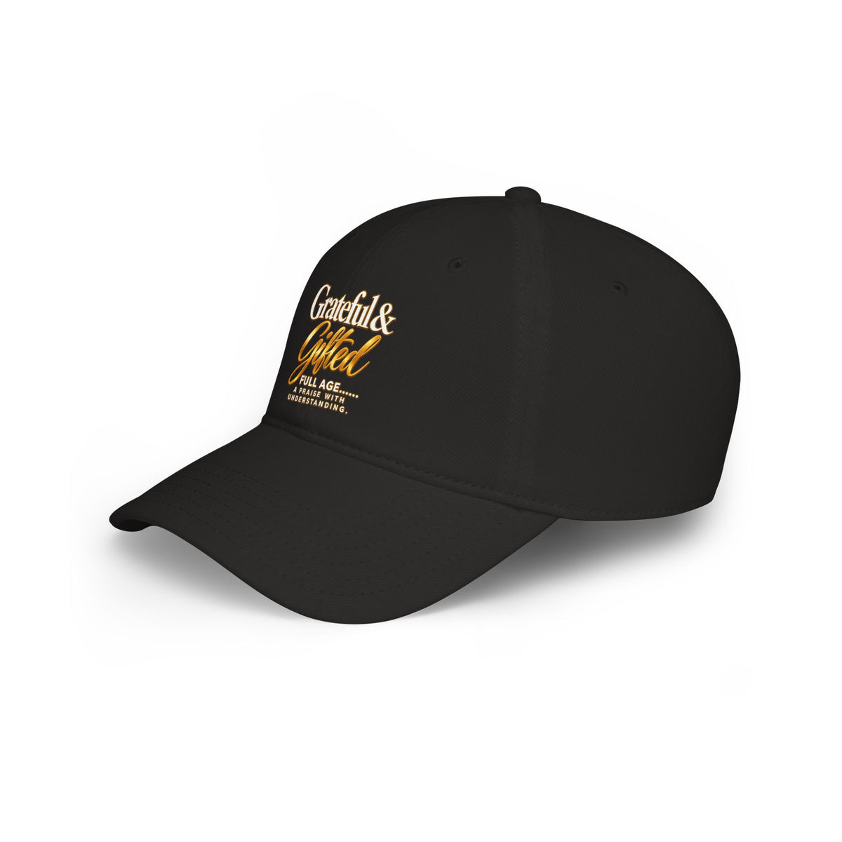 Baseball Cap — "Grateful & Gifted" Embroidered Red Low-Profile Hat