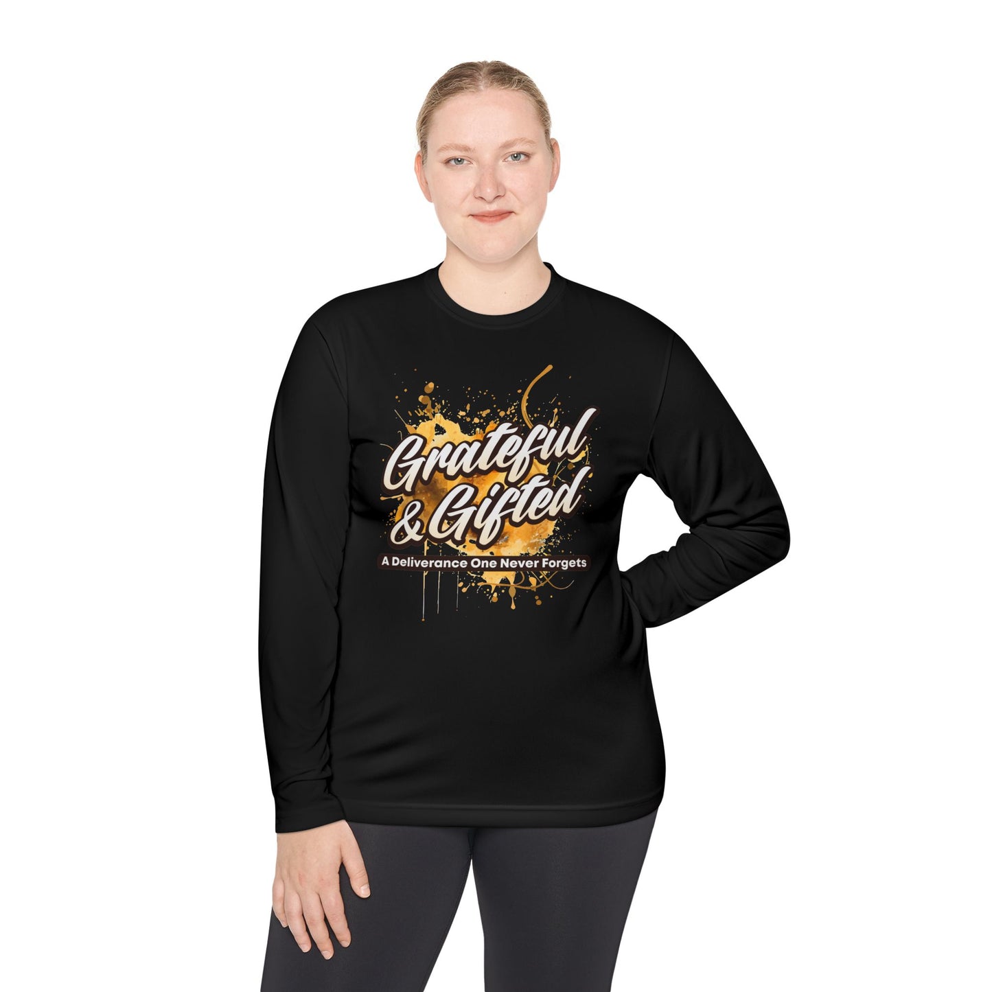 Grateful & Gifted Long Sleeve Tee | Inspirational Gift, Unisex Shirt, Perfect for Celebrations, Casual Wear, Thoughtful Present