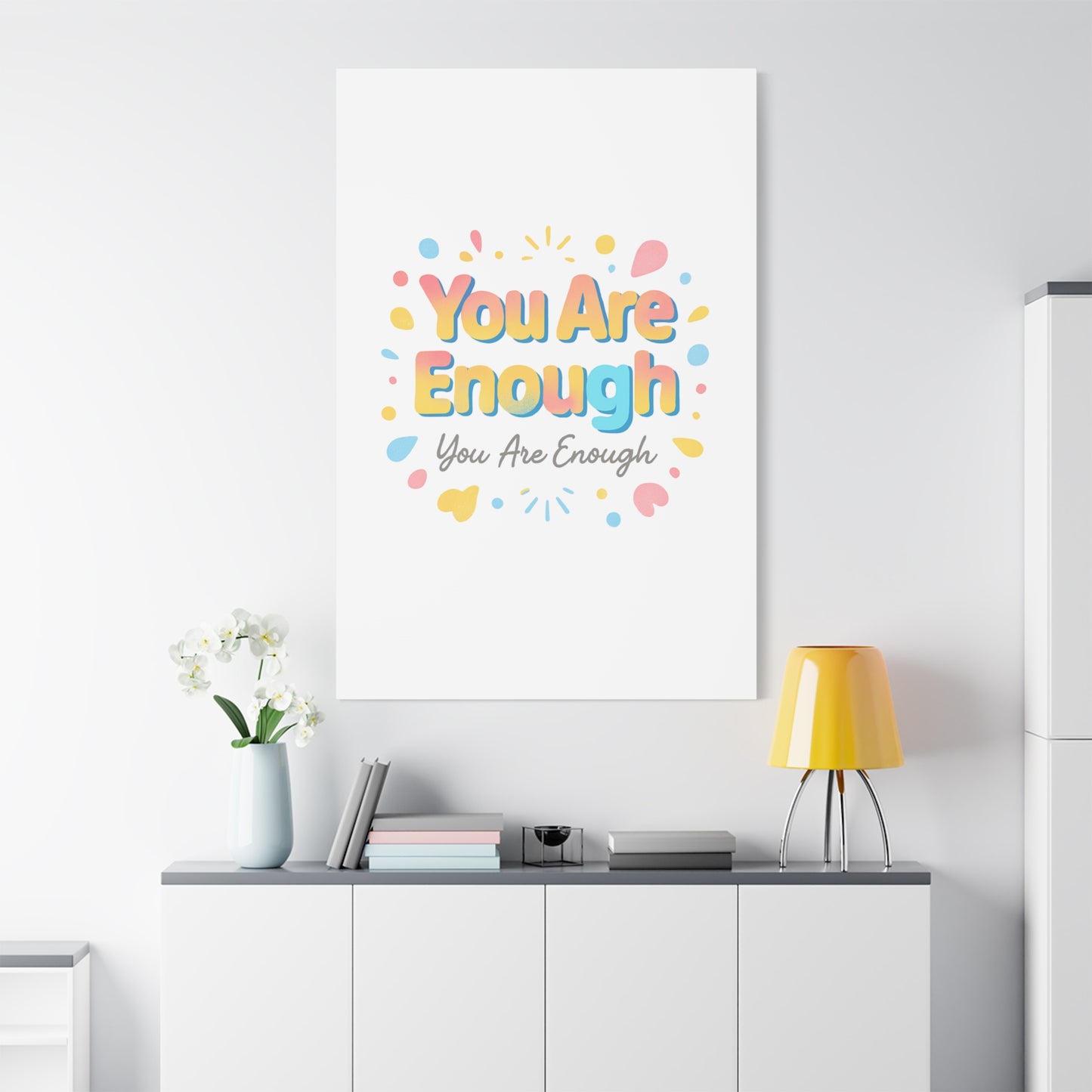 You Are Enough Canvas Wall Art — Inspirational Motivational Home Decor