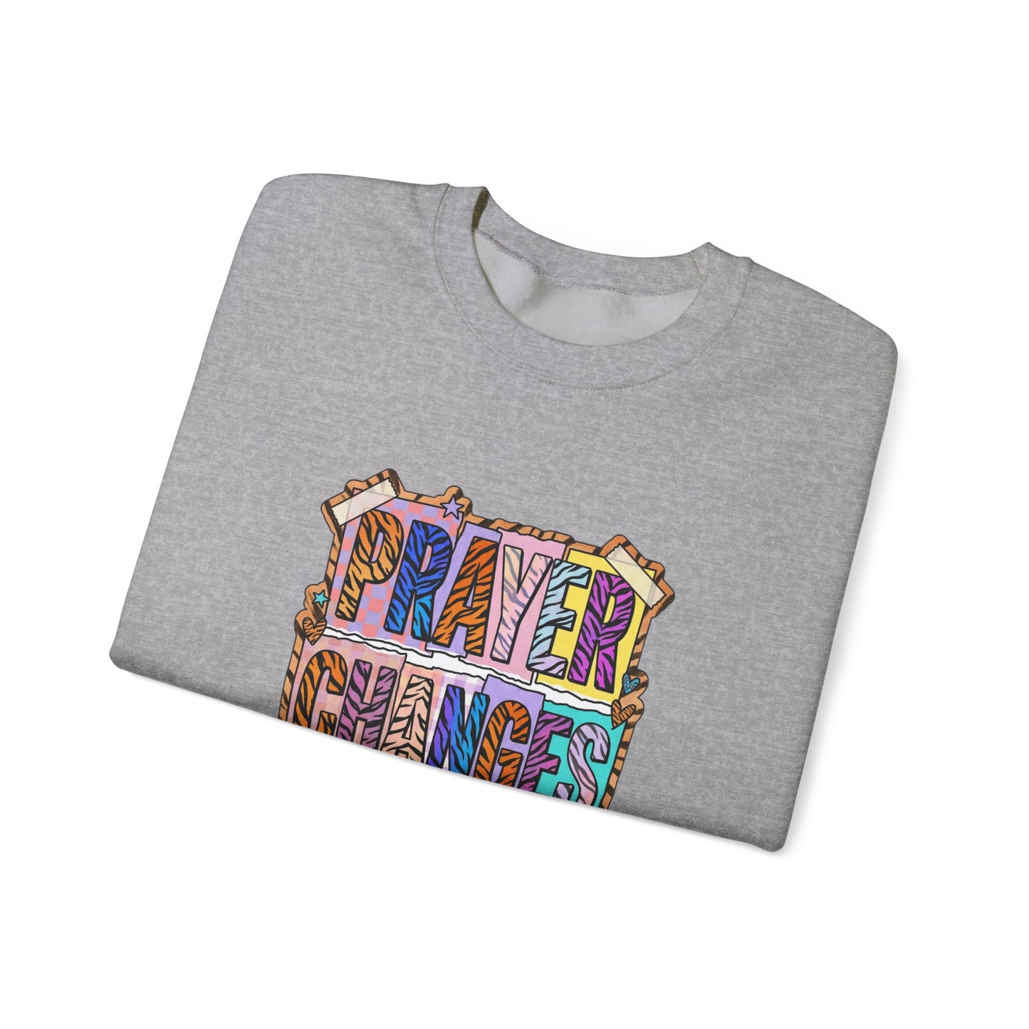 Prayer Changes Things Sweatshirt | Christian rainbow scripture, mixed-font faith