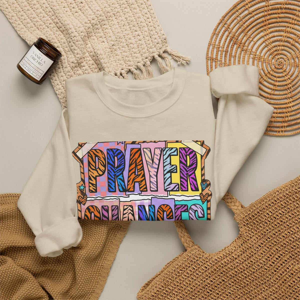 Prayer Changes Things Sweatshirt | Christian rainbow scripture, mixed-font faith