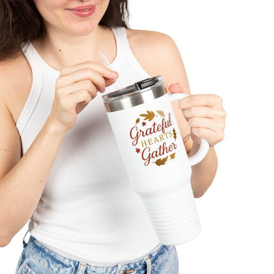 Grateful Hearts Gather 40oz Insulated Travel Mug