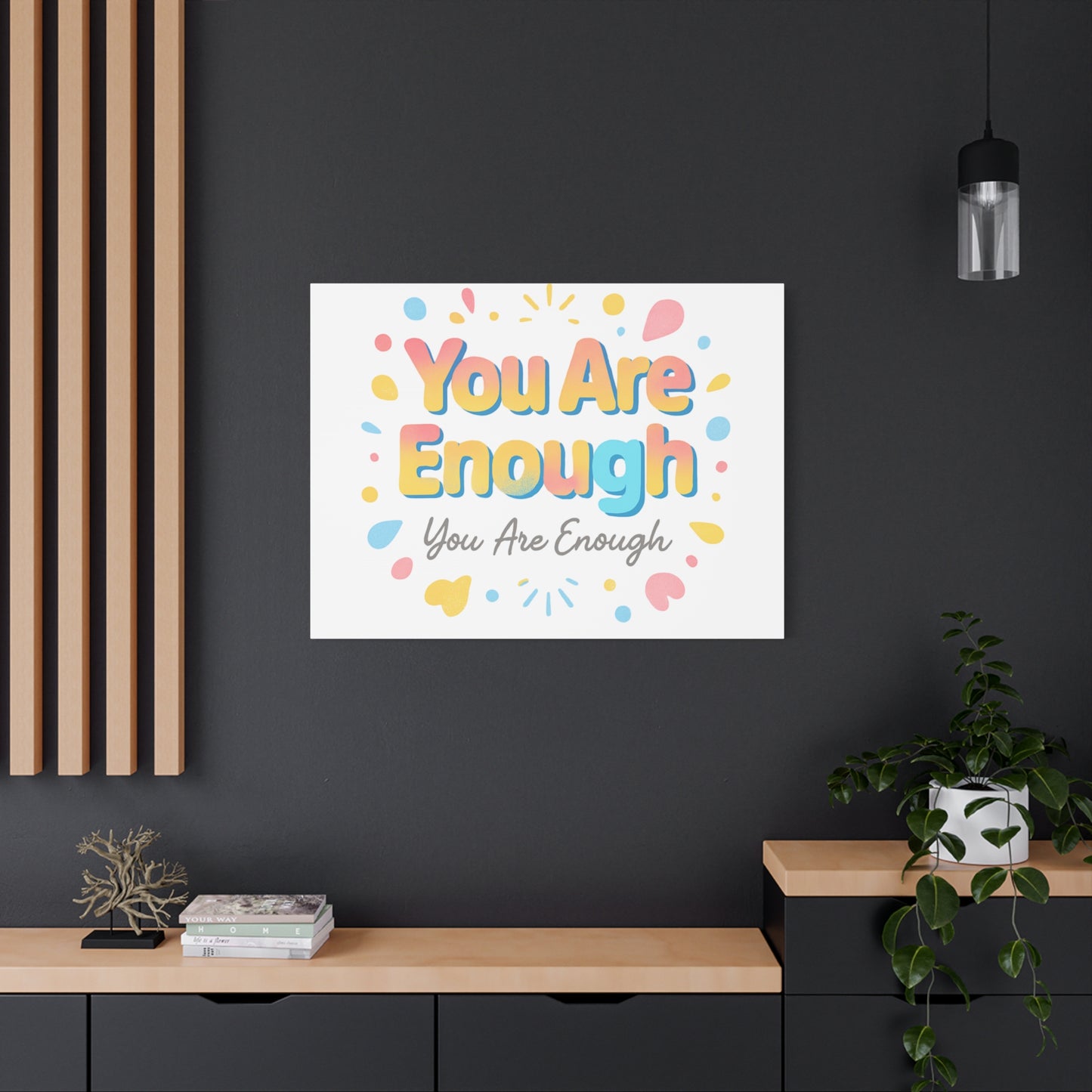 You Are Enough Canvas Wall Art — Inspirational Motivational Home Decor