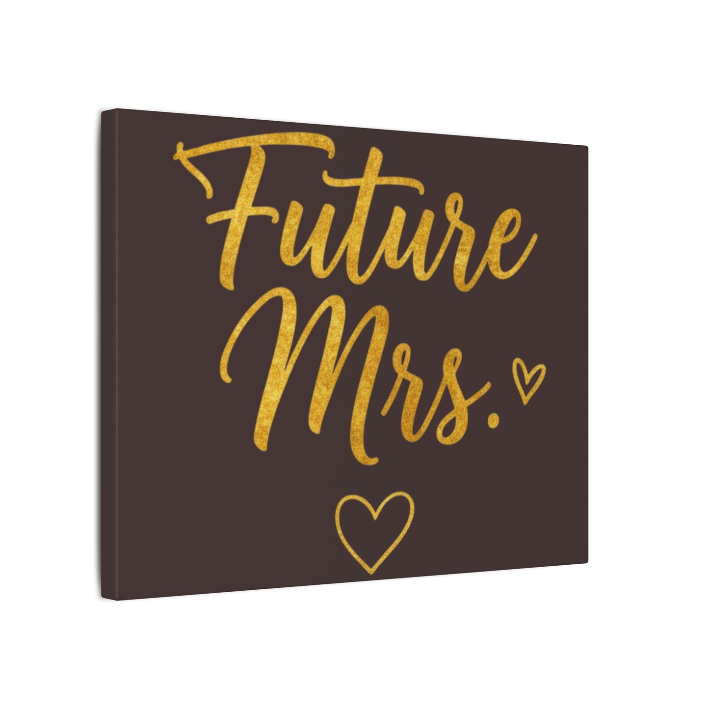 Future Mrs. Canvas Wall Art — Gold Script Bridal Shower & Bachelorette Decoration