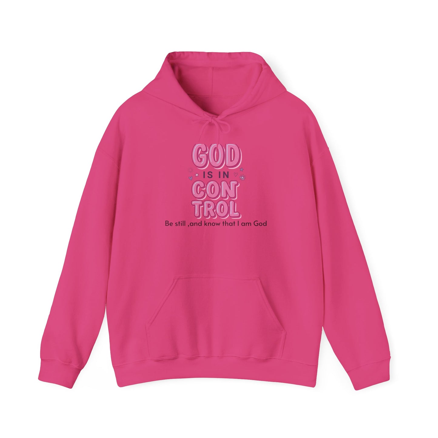 God Is in Control Hoodie | Christian Rainbow Script, Playful Faith Apparel