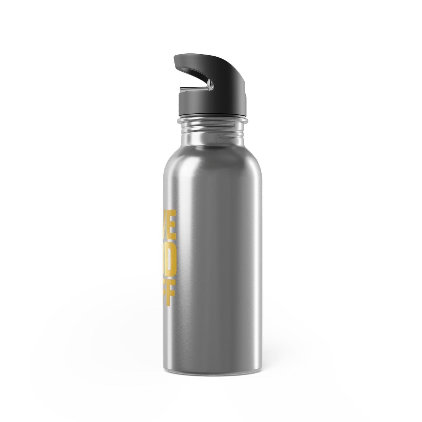Stainless Steel Water Bottle — "Love God Nuff" Gold Text, 20oz Straw Bottle