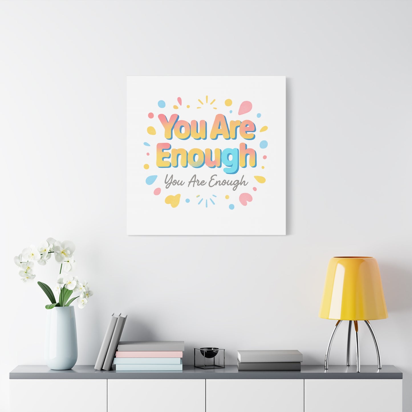 You Are Enough Canvas Wall Art — Inspirational Motivational Home Decor