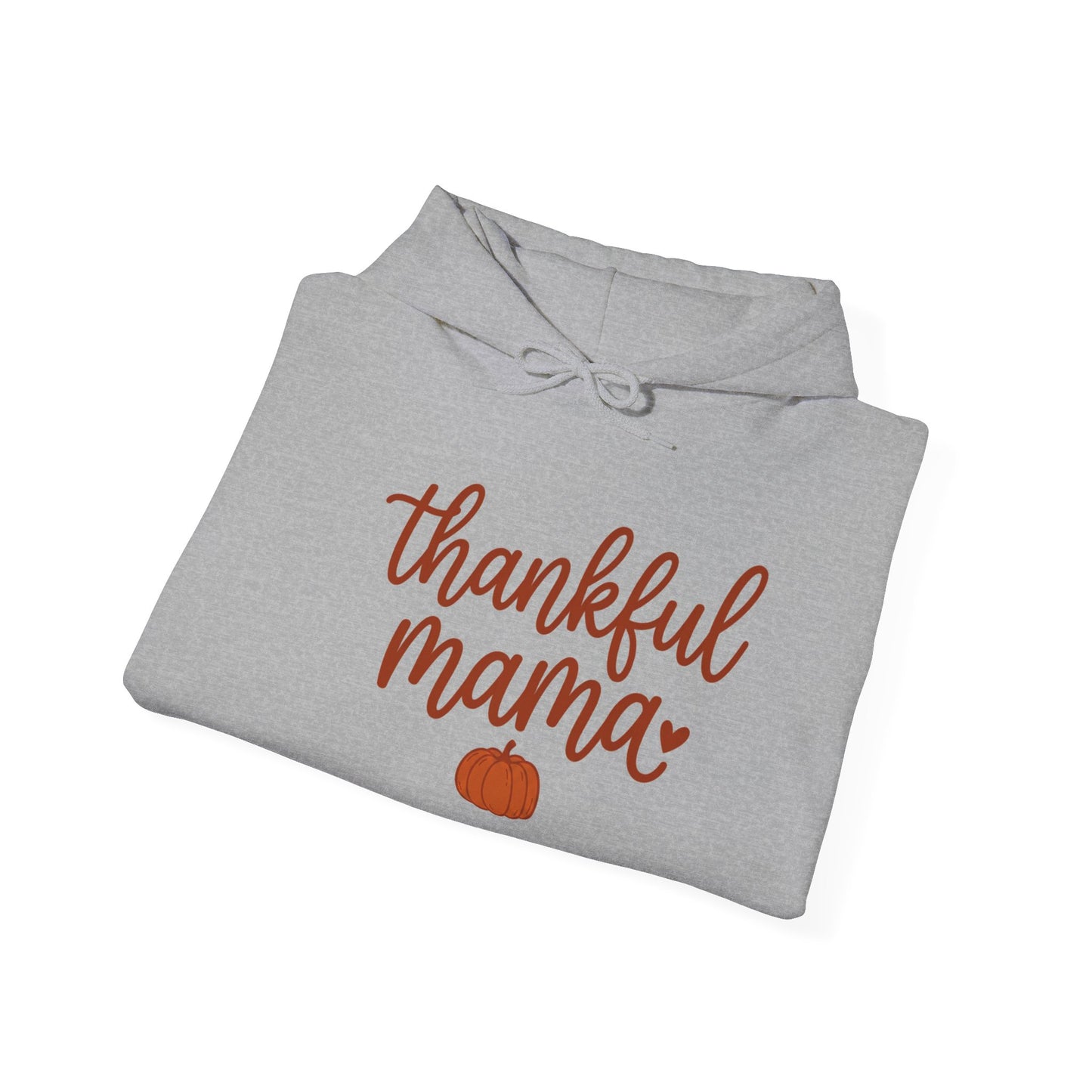 Thankful Mama Hoodie | Thanksgiving Fall Leaves, Pumpkin Accent