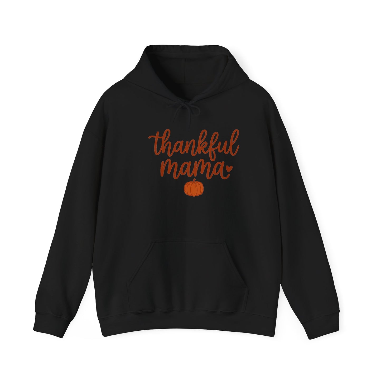 Thankful Mama Hoodie | Thanksgiving Fall Leaves, Pumpkin Accent