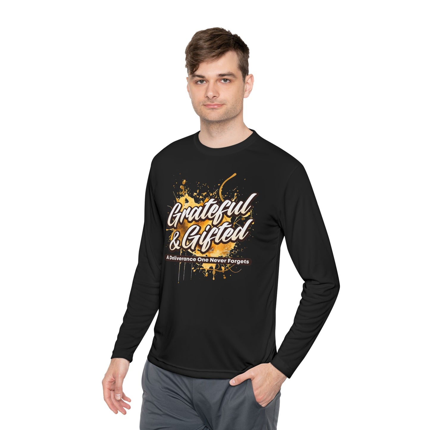 Grateful & Gifted Long Sleeve Tee | Inspirational Gift, Unisex Shirt, Perfect for Celebrations, Casual Wear, Thoughtful Present