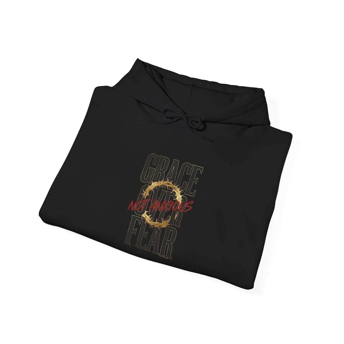 Grace Over Fear Hoodie | Christian Streetwear, Distressed Scripture Style