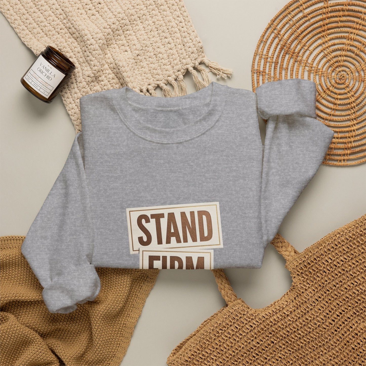 Stand Firm Always Sweatshirt | Christian Streetwear, Bold Typography, Distressed