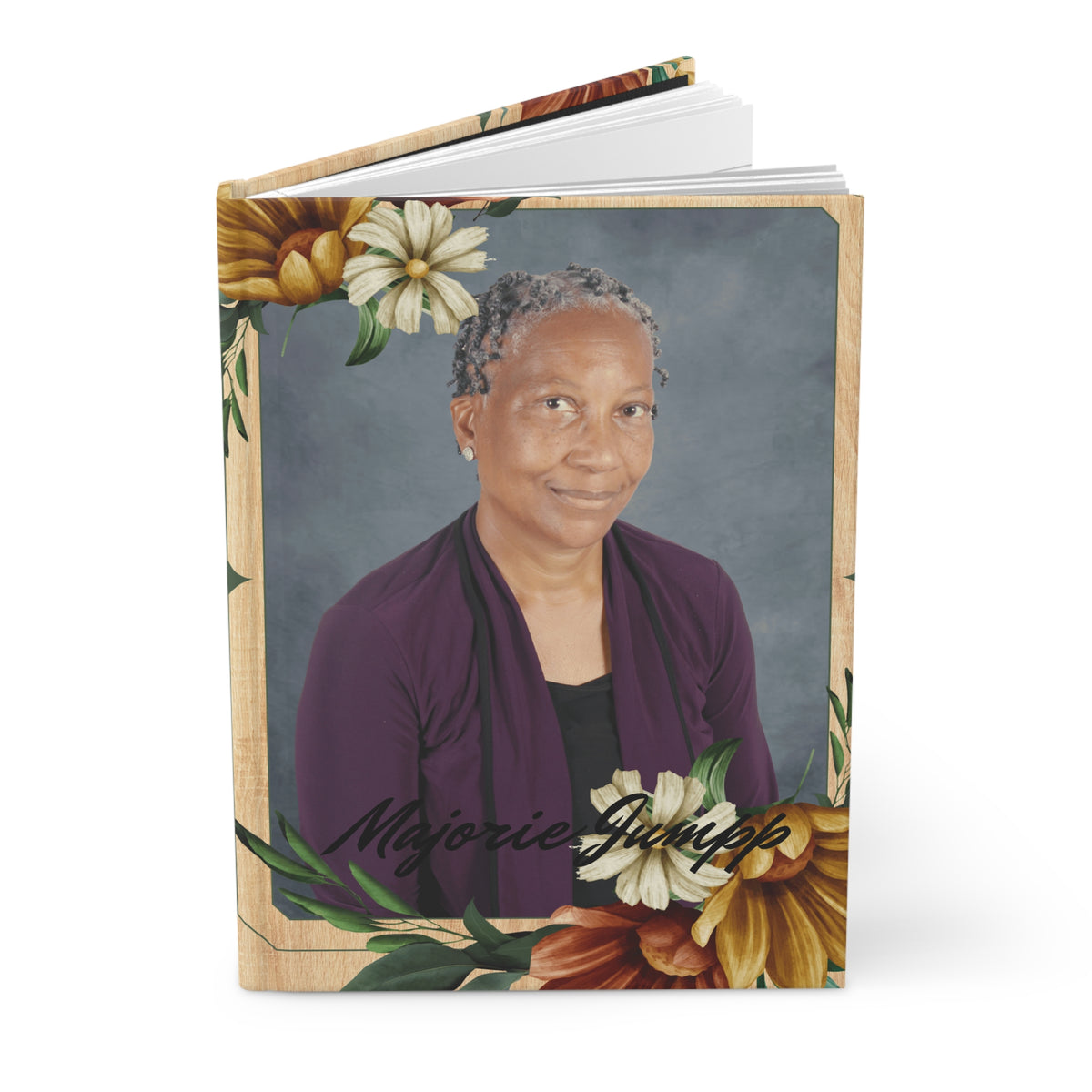 Marjorie Jumps Floral Memorial  Personalized Journal