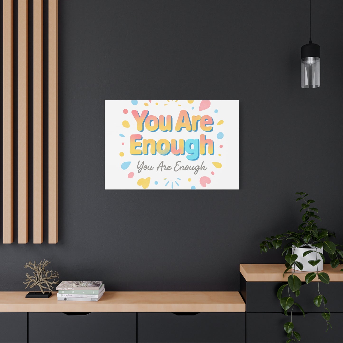 You Are Enough Canvas Wall Art — Inspirational Motivational Home Decor