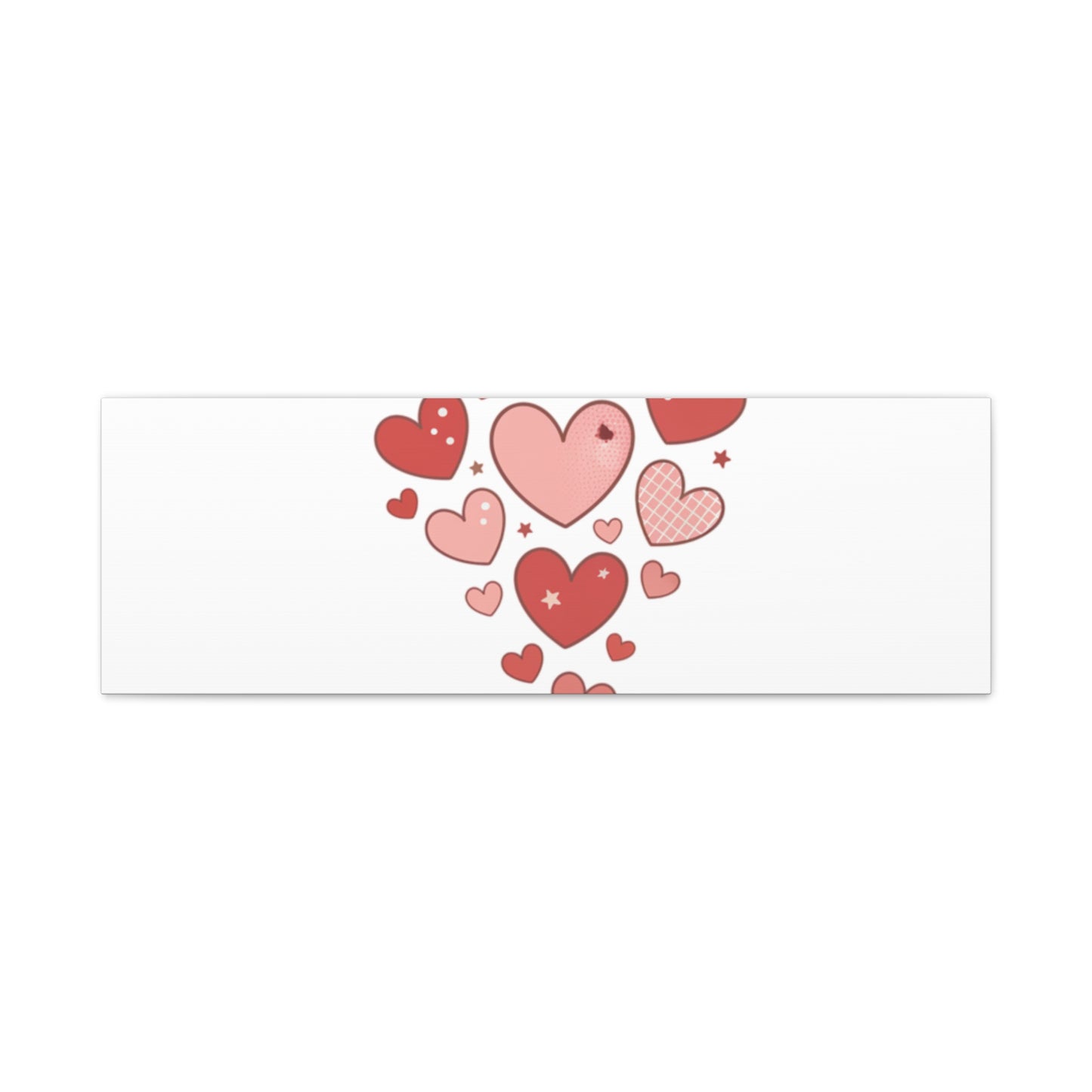 Love Yourself Canvas Wall Art — Watercolor Hearts Inspirational Home Decor