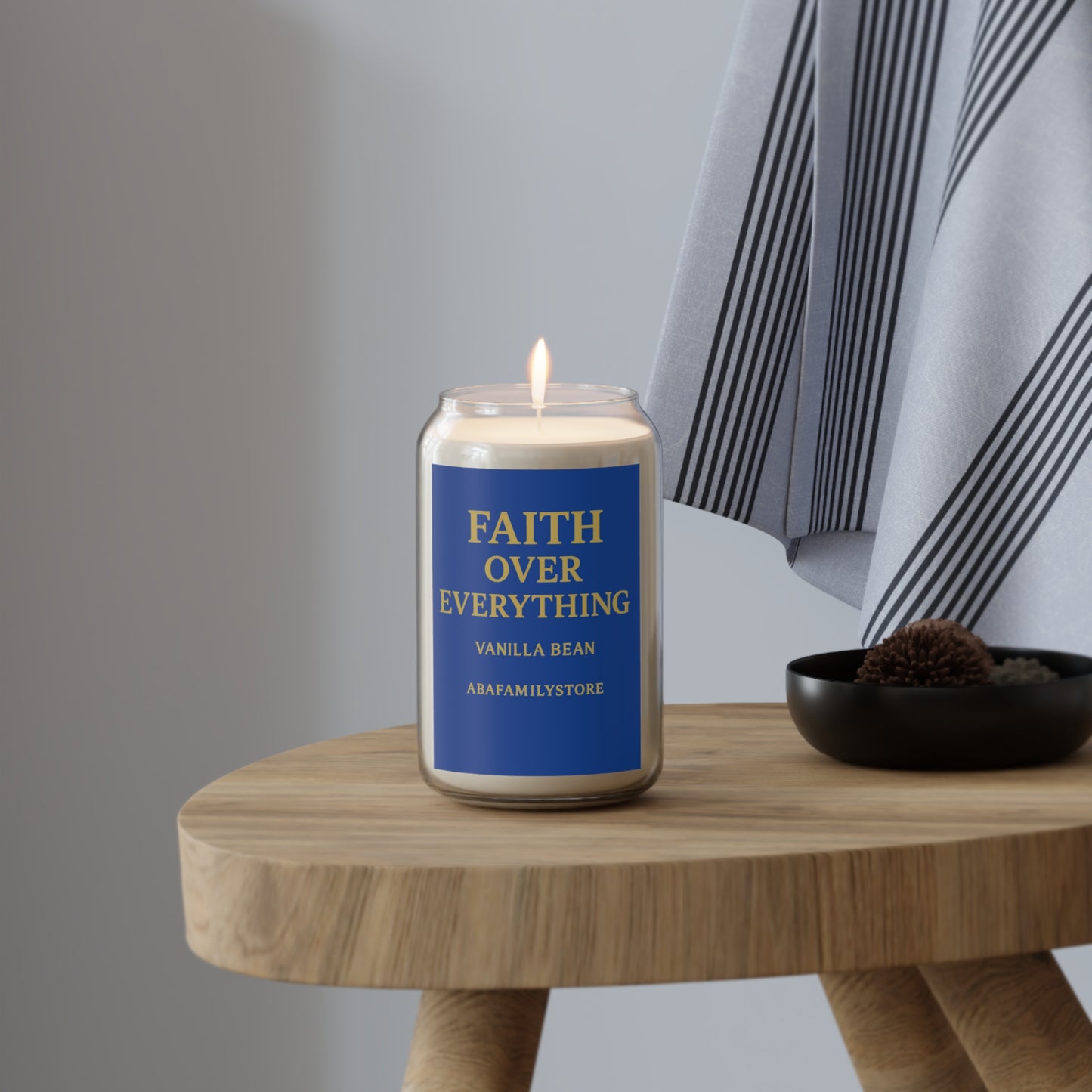 Faith Over Everything Vanilla Bean Soy Candle — 13.75oz Inspirational Scented Candle