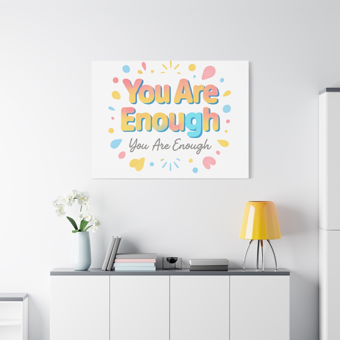 You Are Enough Canvas Wall Art — Inspirational Motivational Home Decor