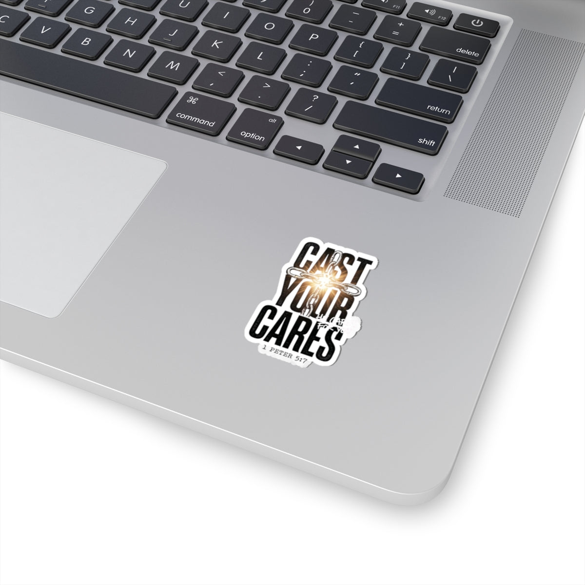 Cast Your Cares Sticker | Christian Streetwear, Scripture 1 Peter 5:7
