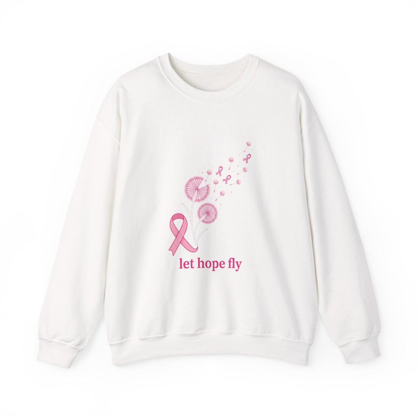 Let Hope Fly pink ribbon Sweatshirt | Breast Cancer Awareness