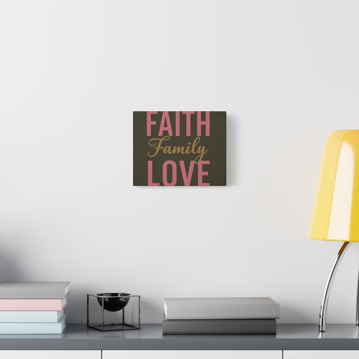 Faith Family Love Canvas Wall Art — Stretched Matte Inspirational Home Decor