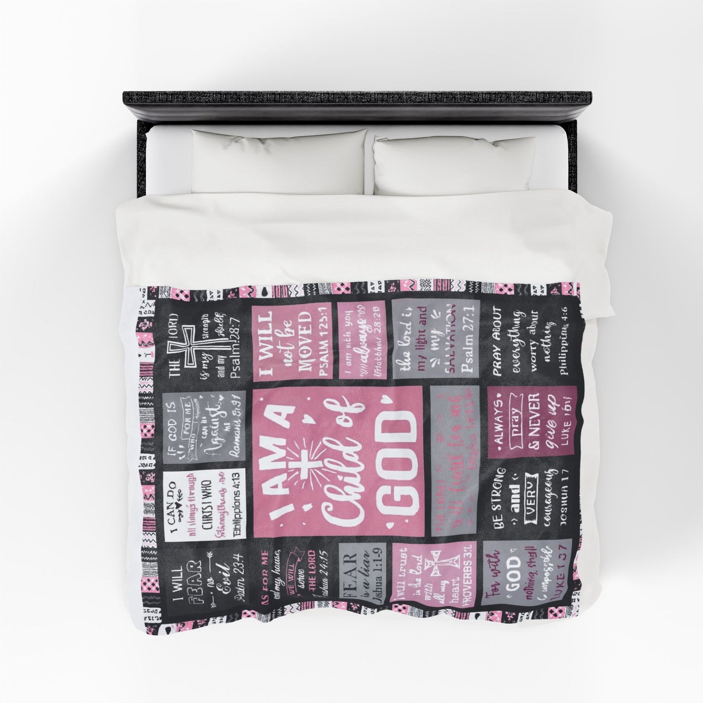 Child of God Velveteen Plush Blanket — Inspirational Christian Scripture Throw