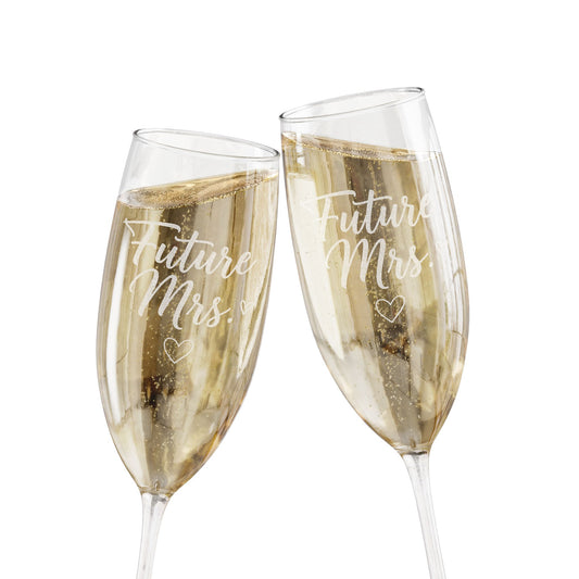 Engraved 'Future Mrs.' Champagne Flute – 8 oz Bridal Toasting Glass