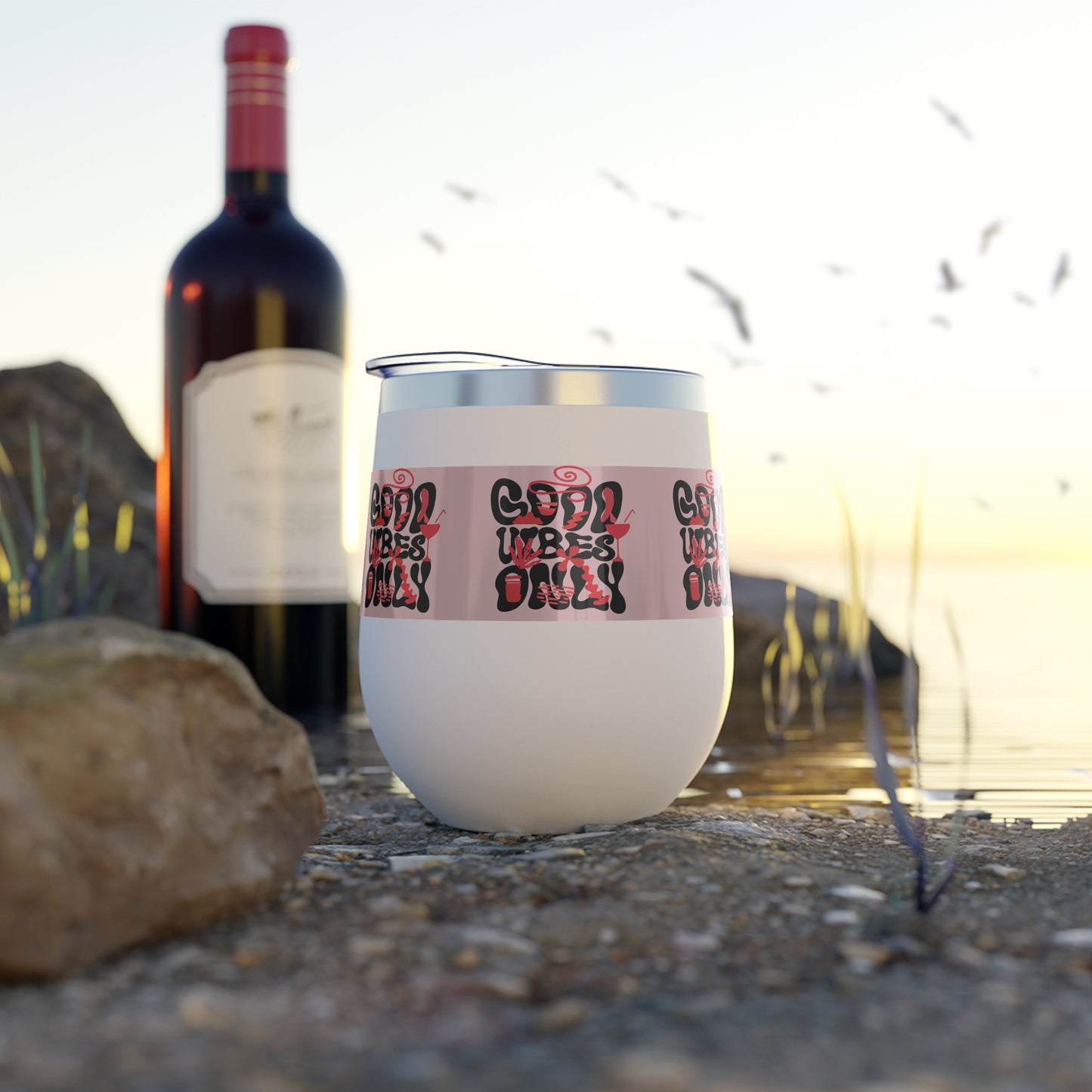 Chic Insulated Travel Mug, Coffee Lovers Gift, Sassy Wine Tumbler, Cute Outdoor Cup, Birthday Party Accessory