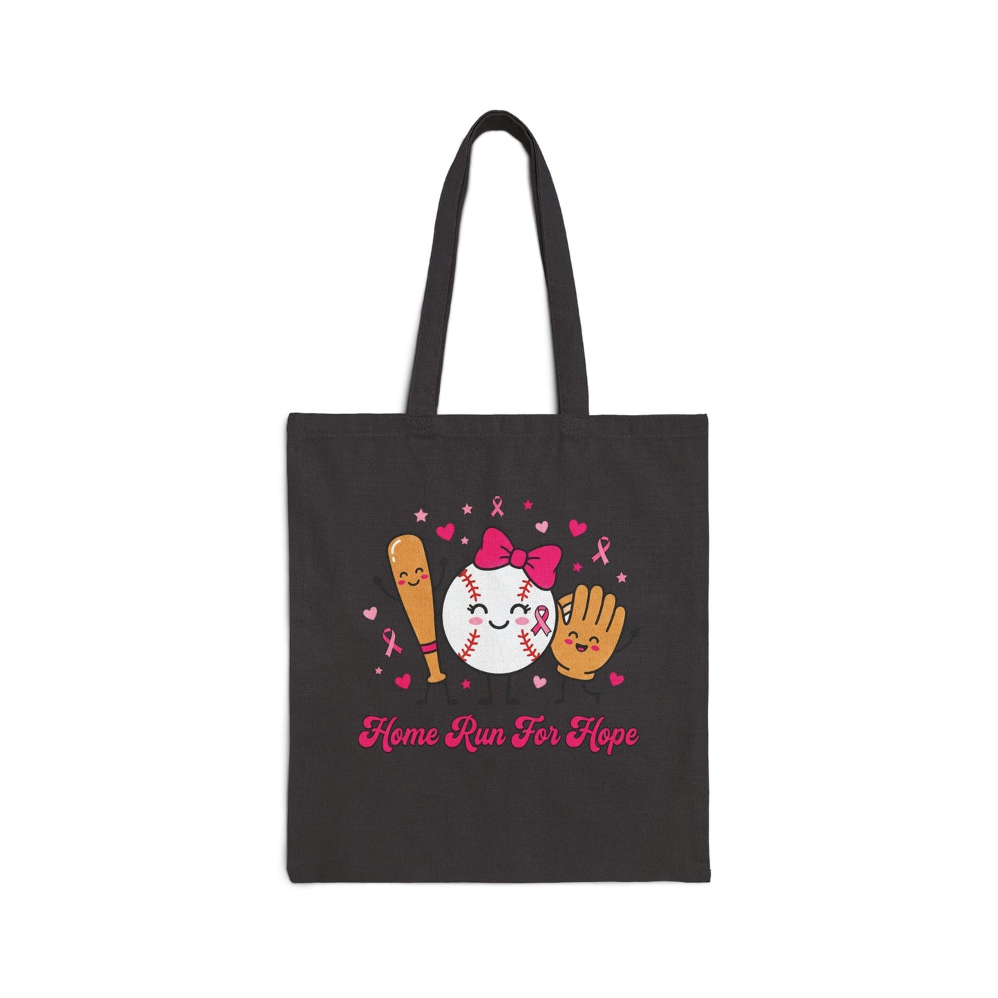 “Home Run for Hope” Breast Cancer Awareness Tote | Pink Ribbon Canvas Tote