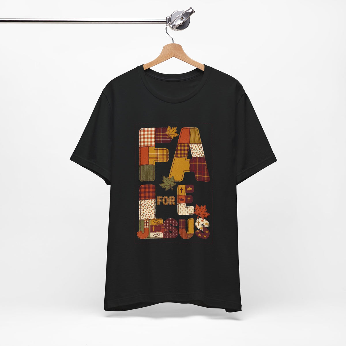 Fall Patchwork "Fall for Jesus" Tee | Thanksgiving, Autumn Leaves