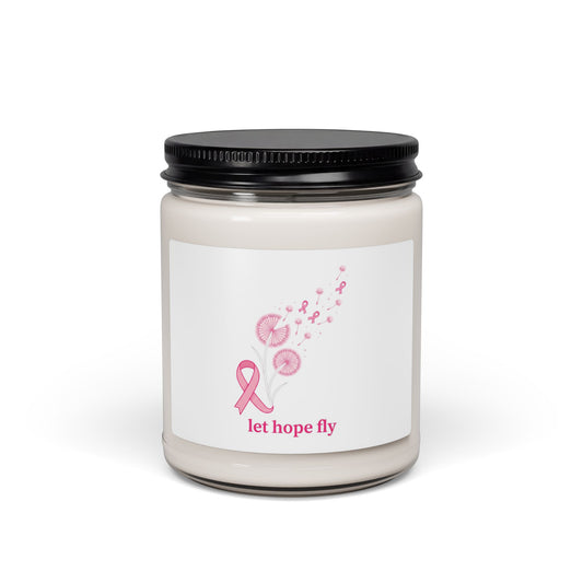 Let Hope Fly Breast Cancer Awareness Candle | Pink Ribbon Soy Candle