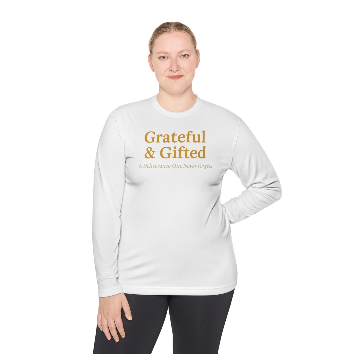 Grateful & Gifted Long Sleeve Tee | Inspirational Gift, Unisex Shirt, Perfect for Celebrations, Casual Wear, Thoughtful Present