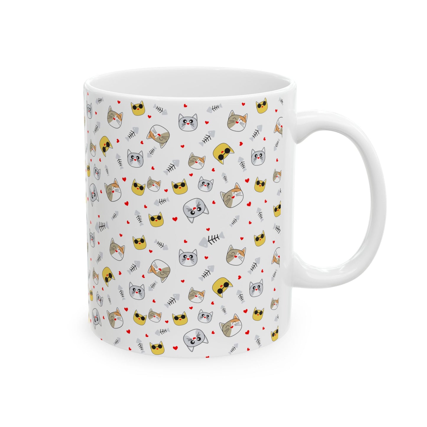 Cute Cat Patterned Ceramic Mug - Purrfect Gift for Cat Lovers, Fun Coffee Cup, Ideal for Birthdays, Celebrations, or Everyday Use