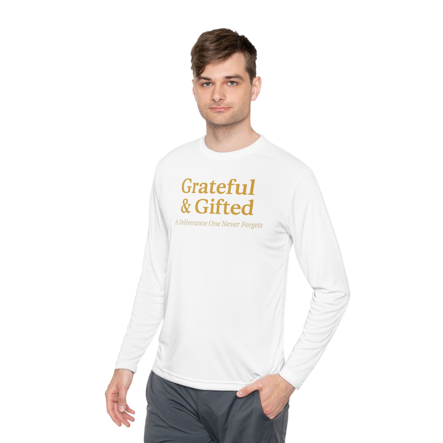 Grateful & Gifted Long Sleeve Tee | Inspirational Gift, Unisex Shirt, Perfect for Celebrations, Casual Wear, Thoughtful Present