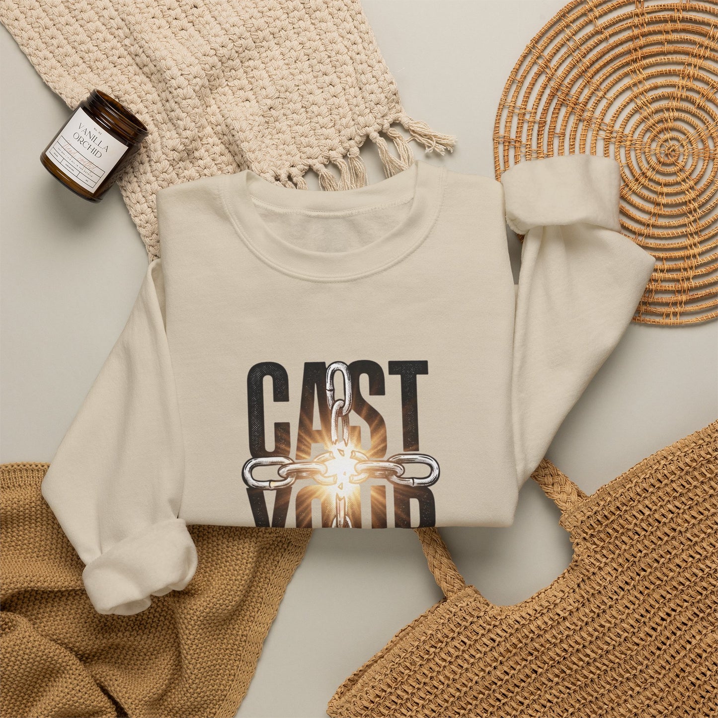Cast Your Cares Sweatshirt | Christian Streetwear, Scripture 1 Peter 5:7