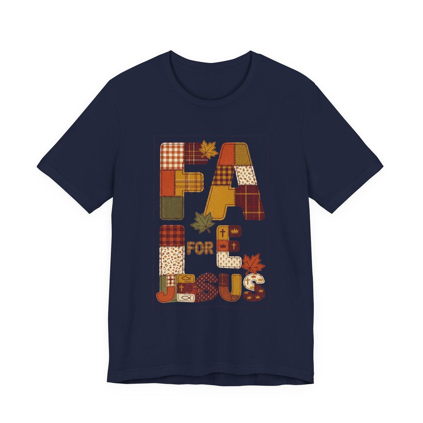Fall Patchwork "Fall for Jesus" Tee | Thanksgiving, Autumn Leaves