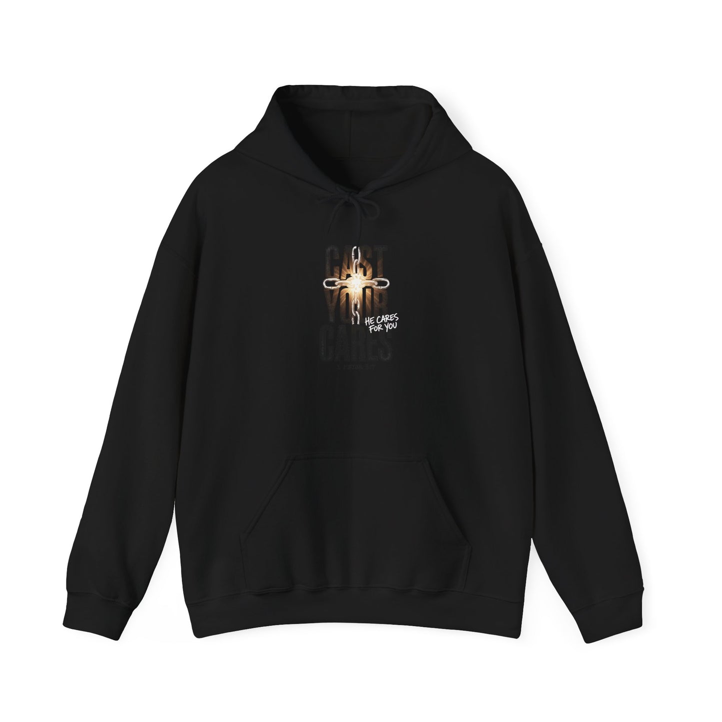 Cast Your Cares Hoodie | Christian Streetwear, Scripture Distressed Typography