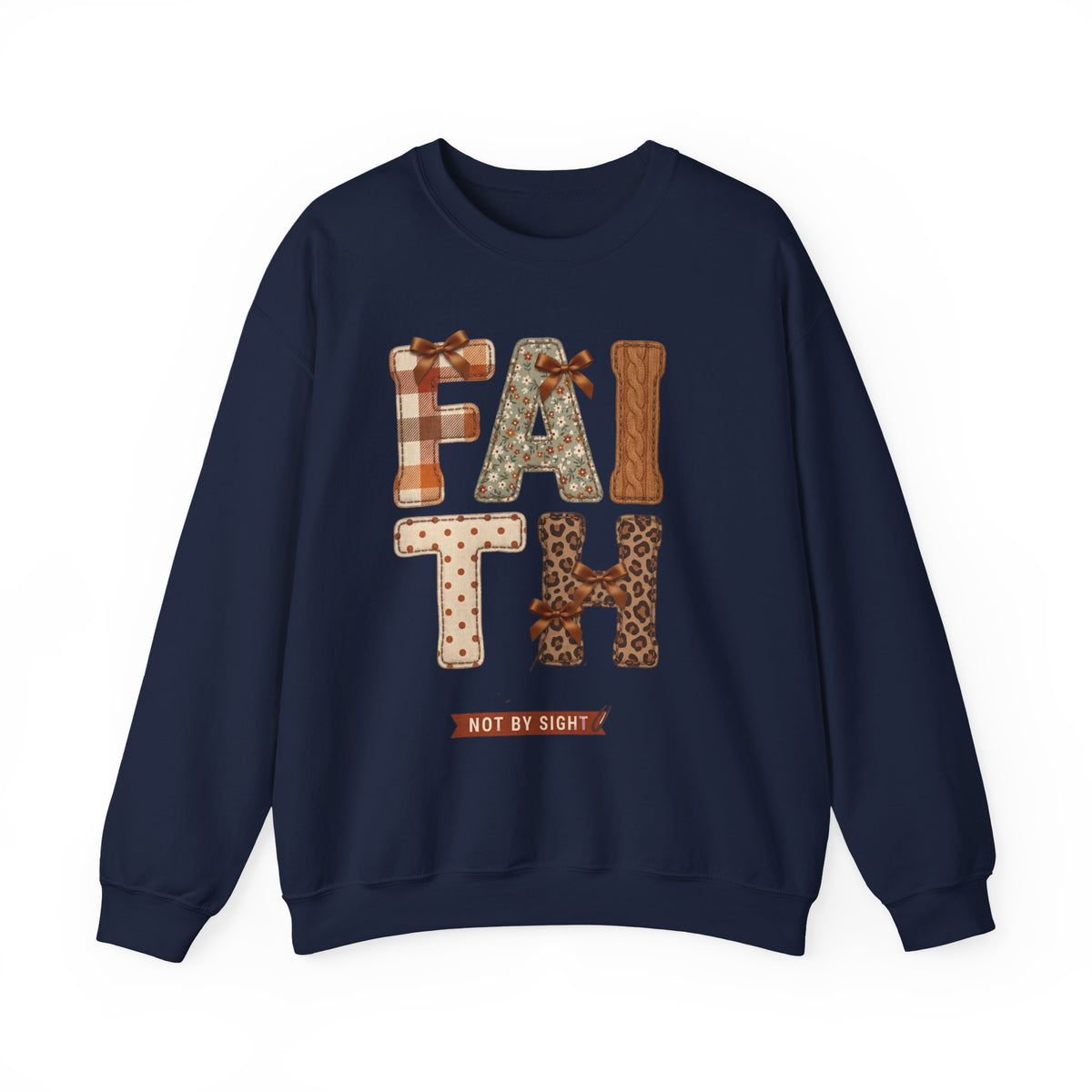 Faith Fall Crewneck Sweatshirt | Christian Autumn, Leaves & Plaid
