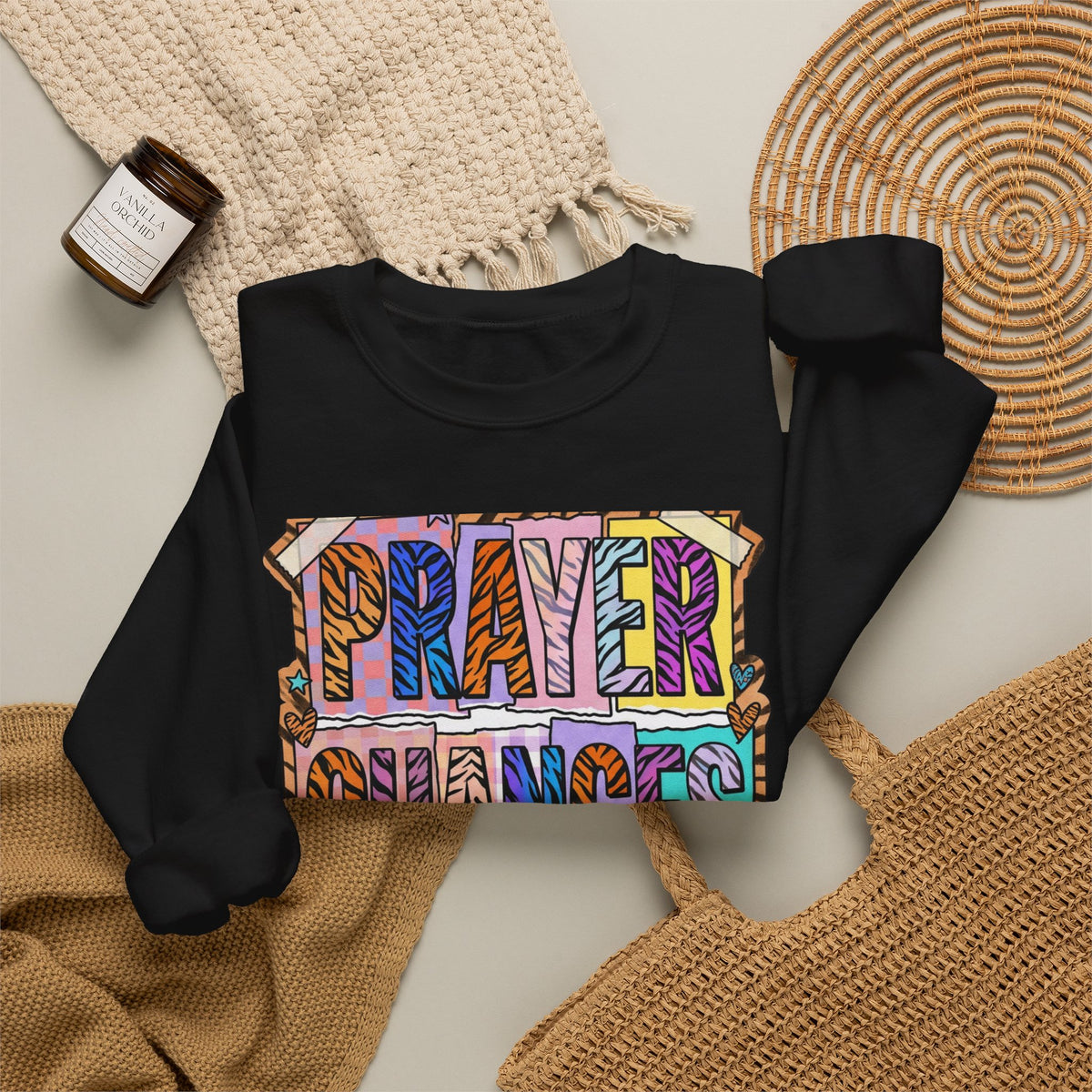 Prayer Changes Things Sweatshirt | Christian rainbow scripture, mixed-font faith