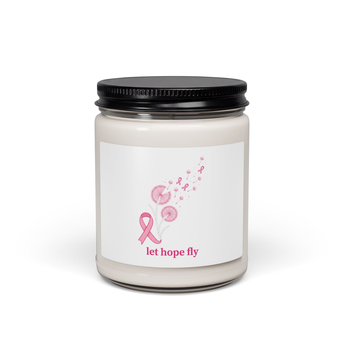 Let Hope Fly Breast Cancer Awareness Candle | Pink Ribbon Soy Candle