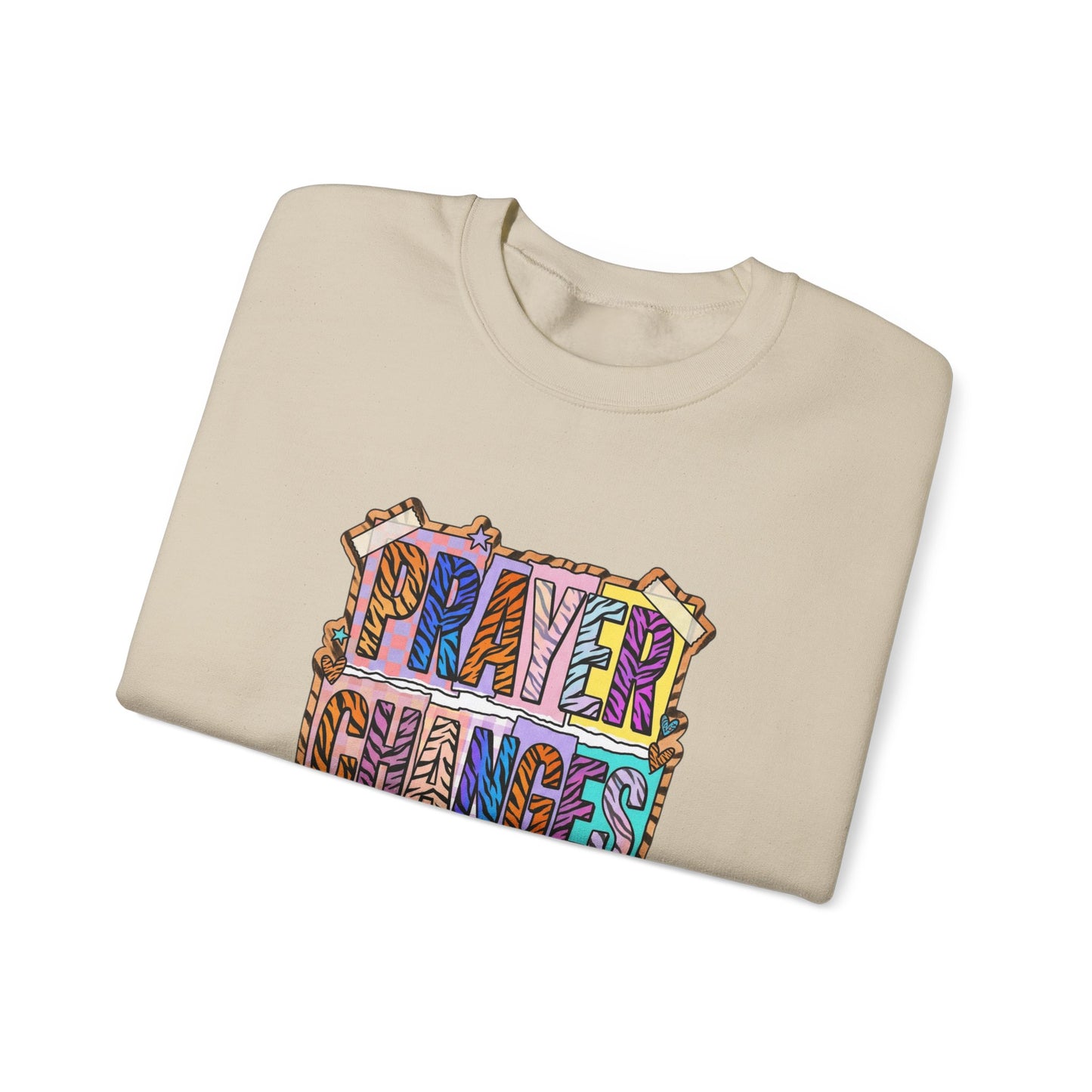 Prayer Changes Things Sweatshirt | Christian rainbow scripture, mixed-font faith