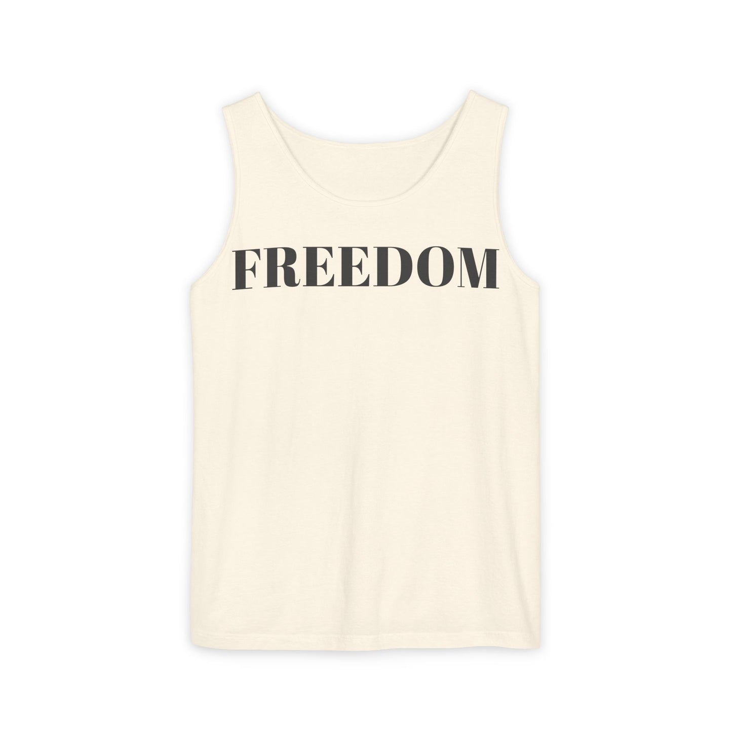 Freedom Unisex Garment-Dyed Tank Top - Comfortable Summer Wear, Casual Lounge, Outdoor Fitness, Inspirational Gift, Vacation Apparel