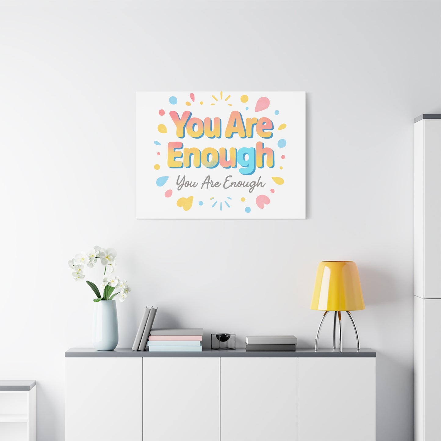 You Are Enough Canvas Wall Art — Inspirational Motivational Home Decor