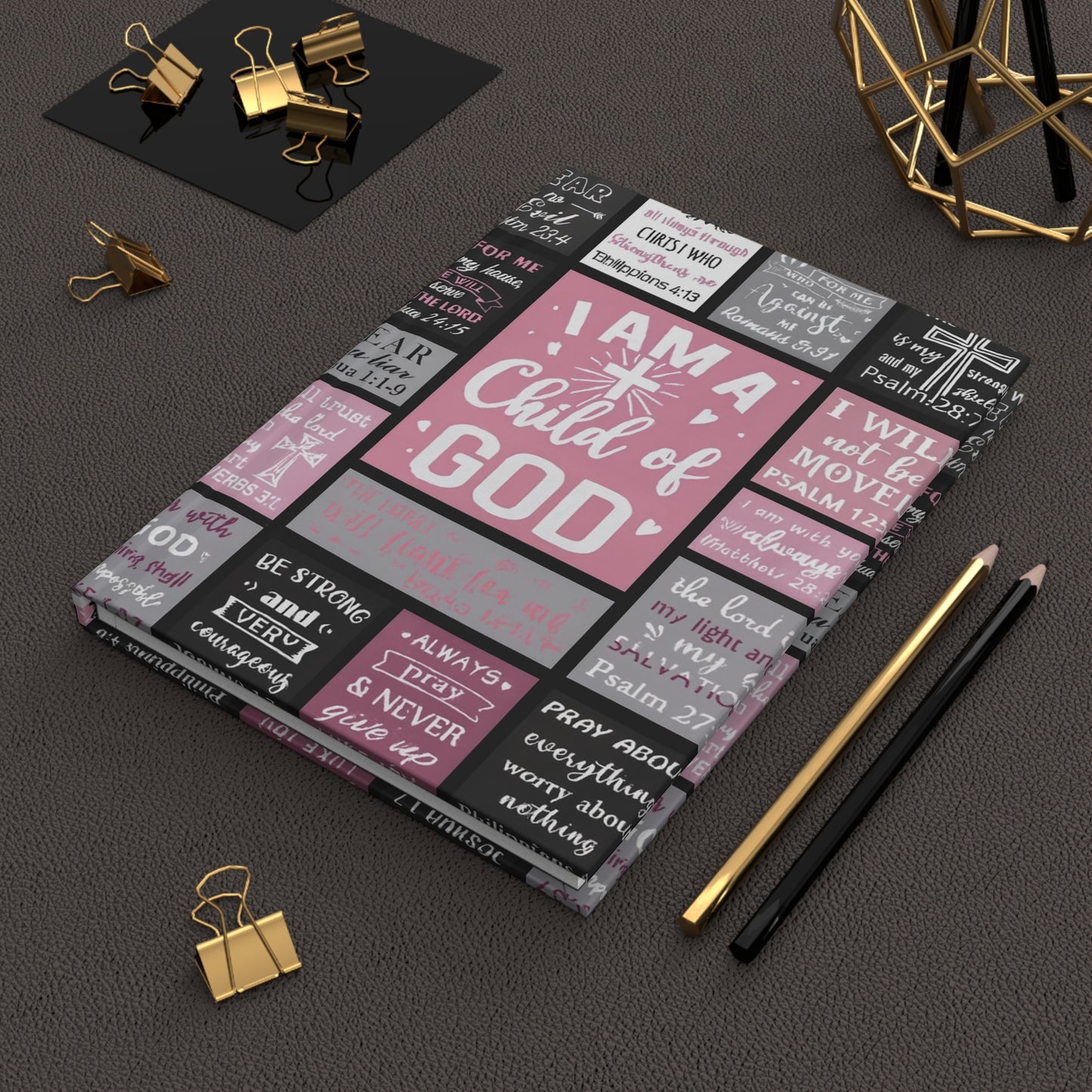 I Am a Child of God Hardcover Journal — Pink Christian Faith Prayer Notebook