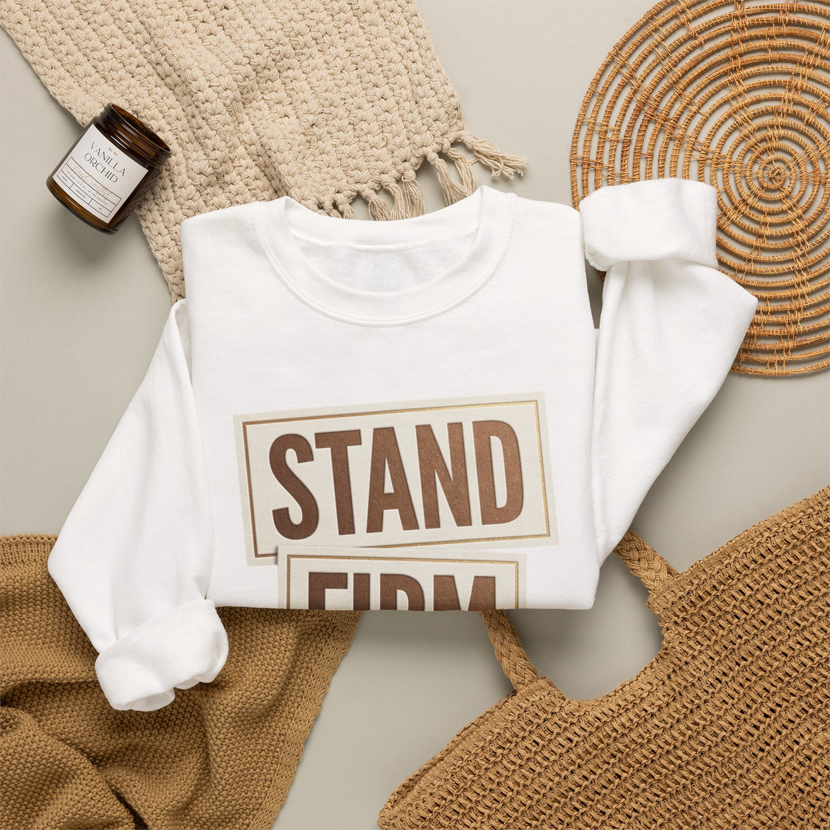 Stand Firm Always Sweatshirt | Christian Streetwear, Bold Typography, Distressed