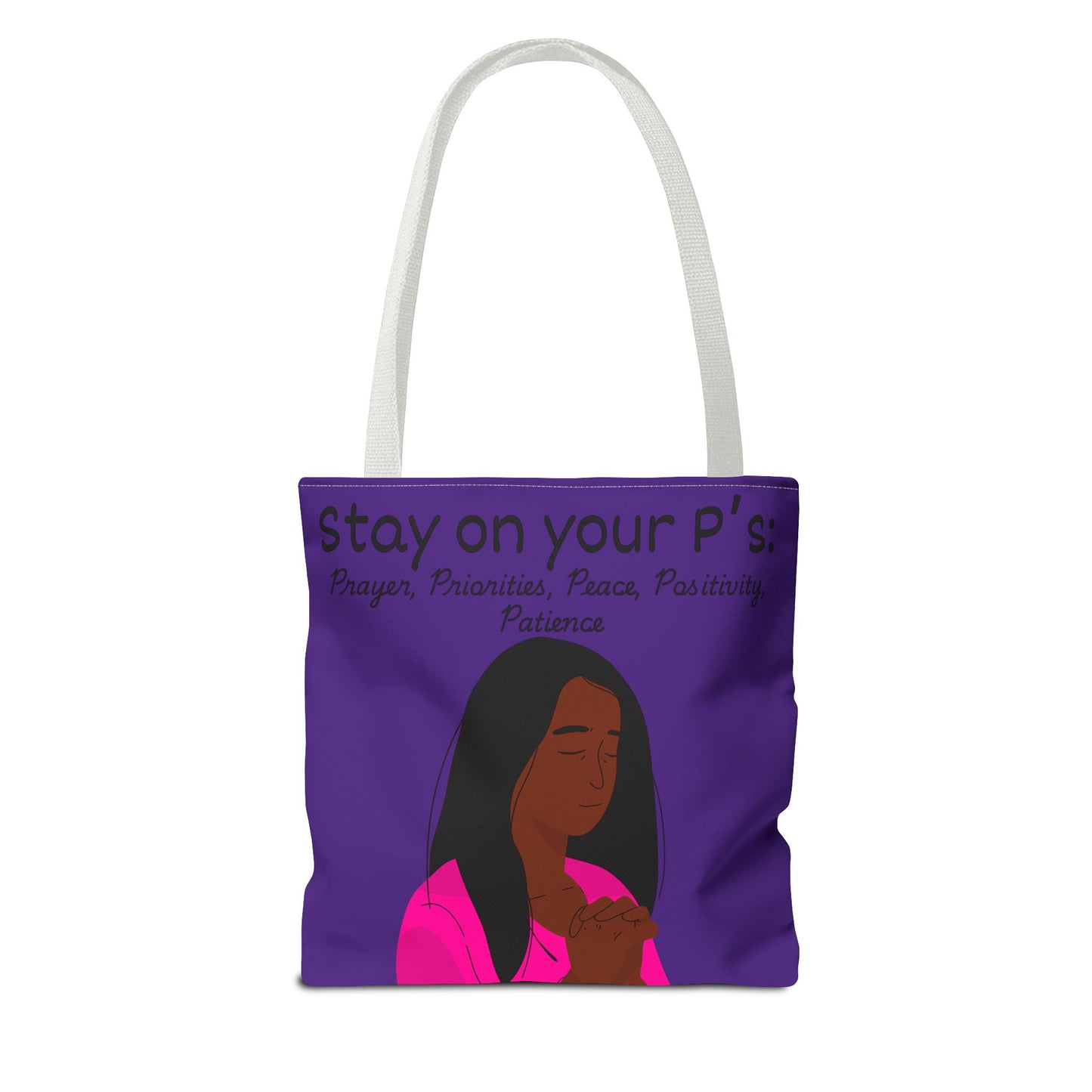 Empowering Prayer Tote Bag - Stay on Your P's: Prayer, Priorities, Peace, Positivity, Patience, Spiritual Gift, Christian Accessory, [...]