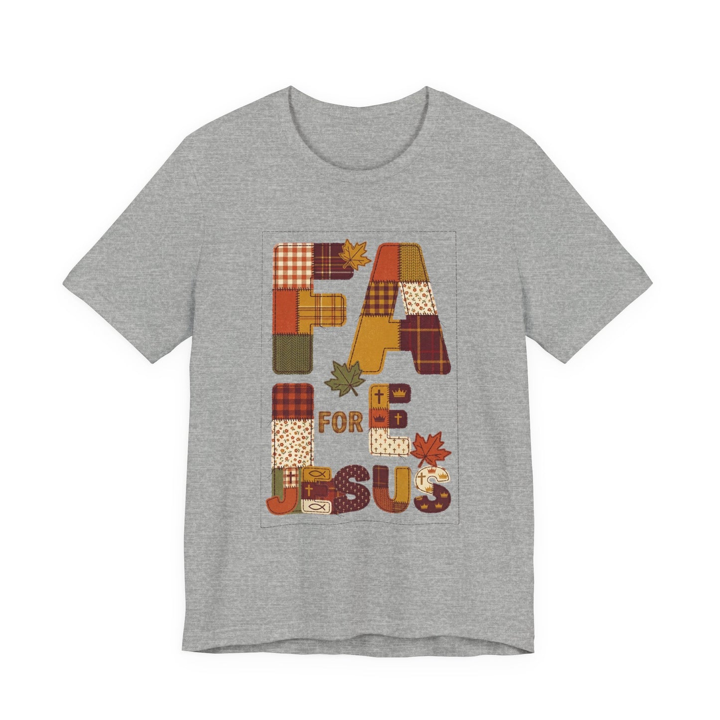 Fall Patchwork "Fall for Jesus" Tee | Thanksgiving, Autumn Leaves
